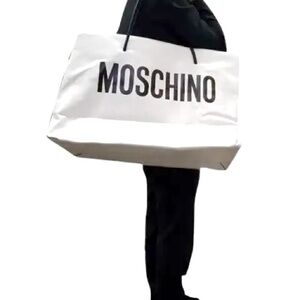 V.RARE,RUNWAY MOSCHINO COUTURE OVERSIZE SHOPPER BAG-BLK/WHT,AW20LINE,JEREMYSCOTT